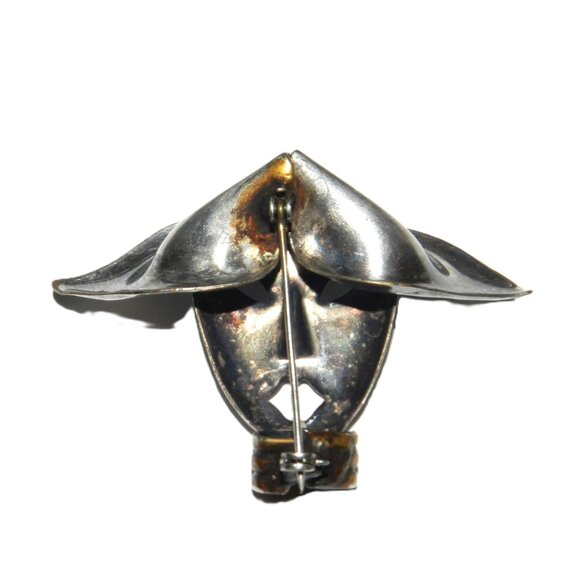 Vintage Sterling Silver Face And Hat Brooch Very Rare! - Picture 4 of 4